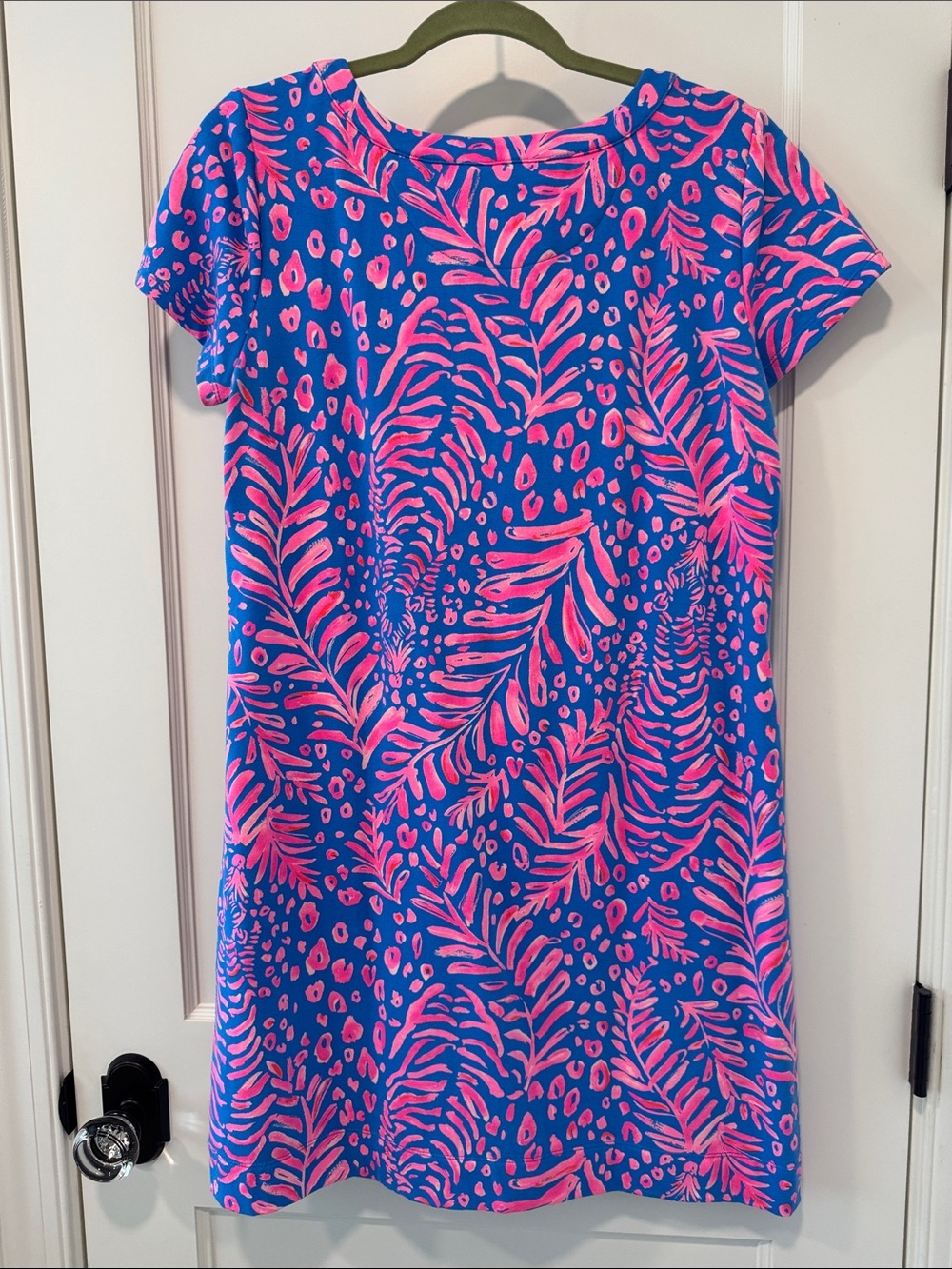 Lilly Pulitzer Royal Blue & Hot Pink Tropical Shift Dress - Picture 2 of 7